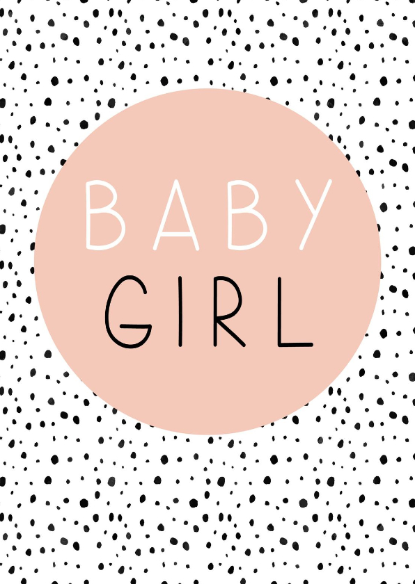 Baby - Baby Girl - Oudroze stipjes - Felicitatiekaarten Felicitatiekaarten - Baby - Baby Girl - Oudroze stipjes