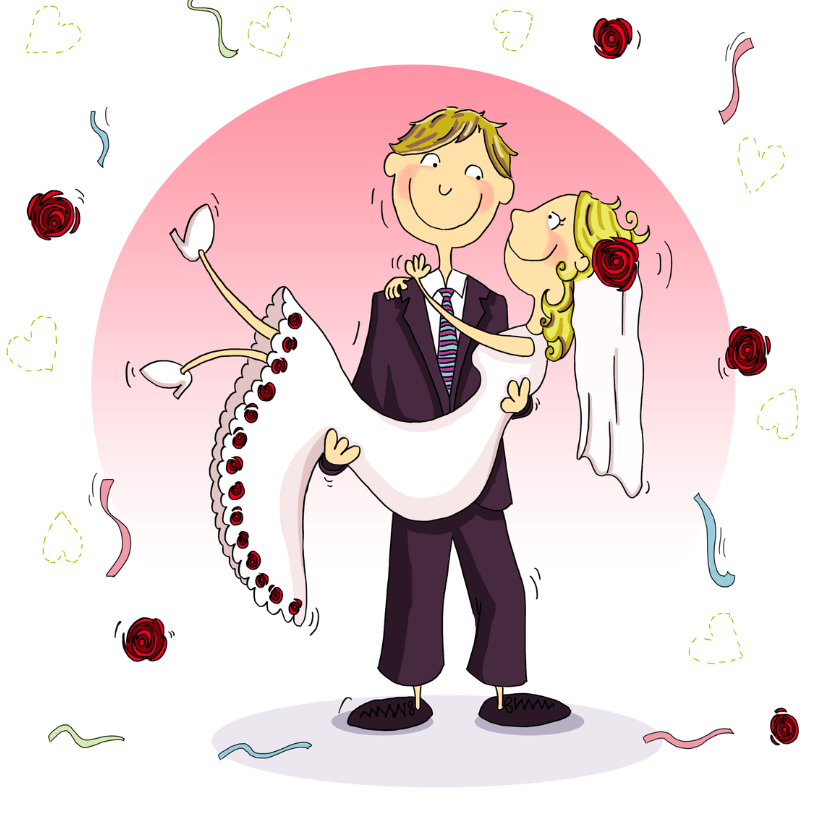 Bruid en bruidegom - Felicitatiekaarten Felicitatiekaarten - Bruid en bruidegom