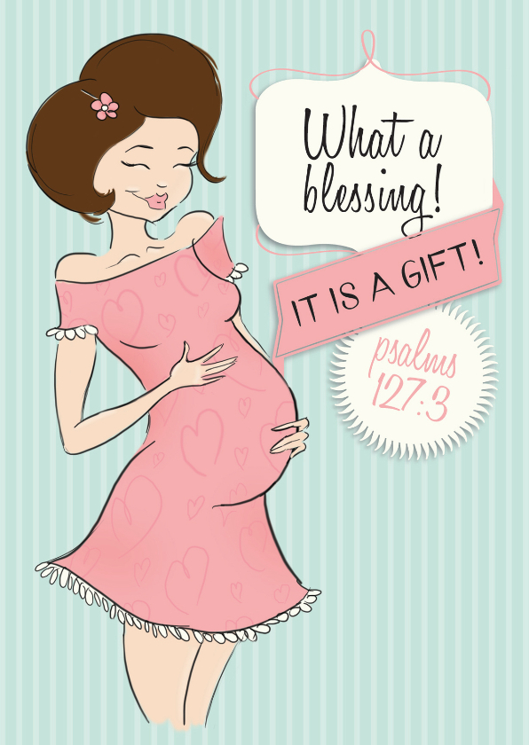 Felicitatiekaarten - Christelijke felicitatie zwanger kaart