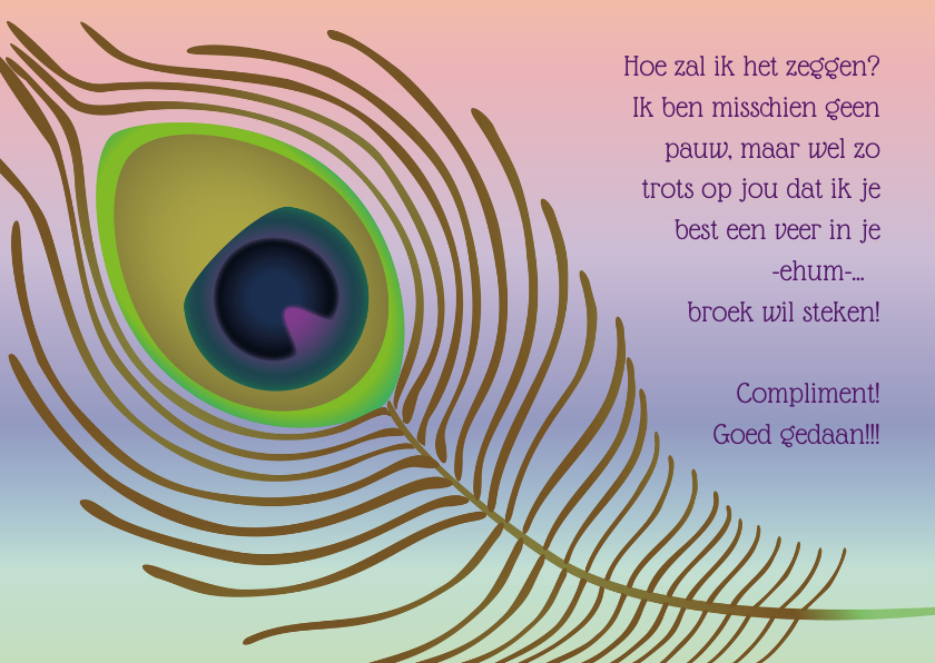 Compliment Veer in kont - Felicitatiekaarten Felicitatiekaarten - Compliment Veer in kont