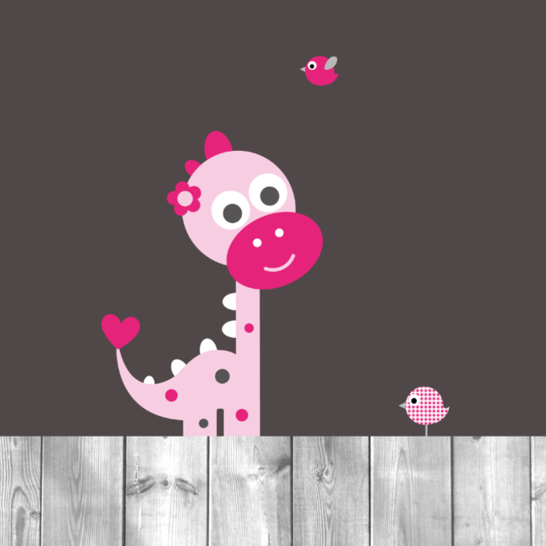 Dinosaurus meisje - Felicitatiekaarten Felicitatiekaarten - Dinosaurus meisje