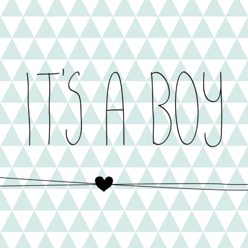 Felicitatiekaarten - Driehoekjes 'it's a boy'