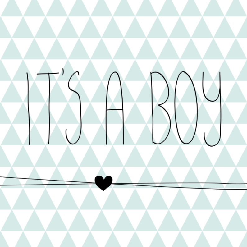Driehoekjes 'it's a boy' - Felicitatiekaarten Felicitatiekaarten - Driehoekjes 'it's a boy'