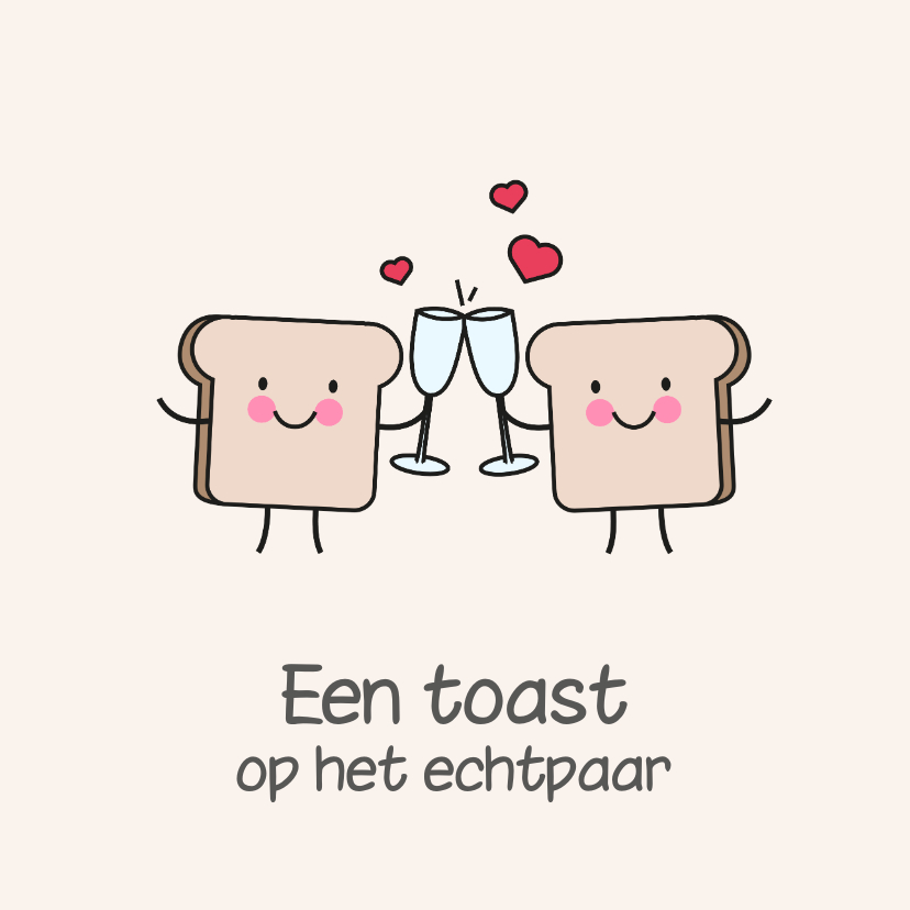 Felicitatiekaarten - Een grappige felicitatiekaart voor een echtpaar een toast