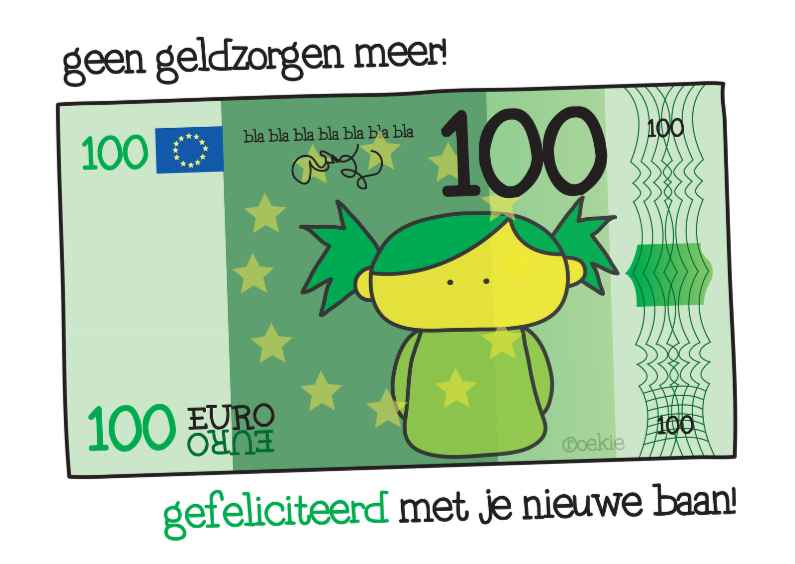 Felicitatie Baan Geld - Felicitatiekaarten Felicitatiekaarten - Felicitatie Baan Geld
