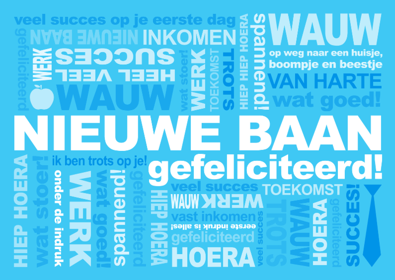 Felicitatie Baan Tekst Blauw - Felicitatiekaarten Felicitatiekaarten - Felicitatie Baan Tekst Blauw