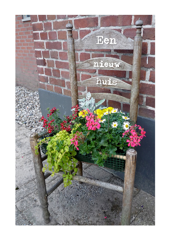 Felicitatie bloemetjes stoel - Felicitatiekaarten Felicitatiekaarten - Felicitatie bloemetjes stoel