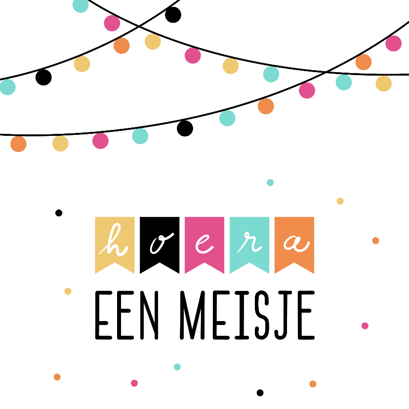 Felicitatie - Bolletjes slinger meisje - Felicitatiekaarten Felicitatiekaarten - Felicitatie - Bolletjes slinger meisje