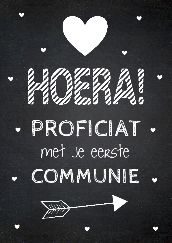 Felicitatie communie krijtbord - Felicitatiekaarten Felicitatiekaarten - Felicitatie communie krijtbord