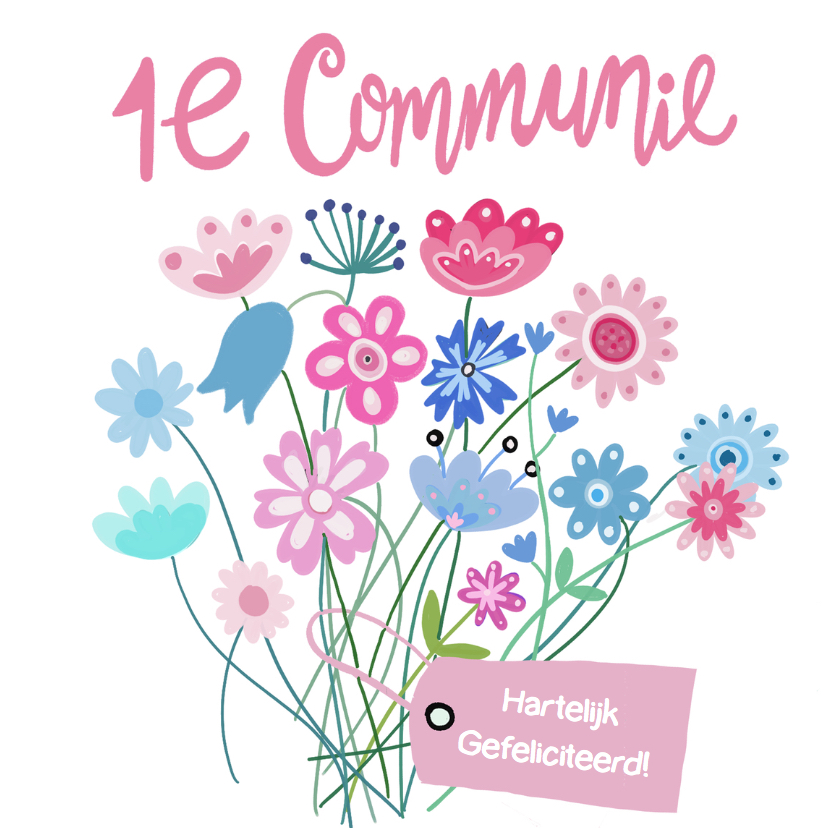 Felicitatie communie label - Felicitatiekaarten Felicitatiekaarten - Felicitatie communie label
