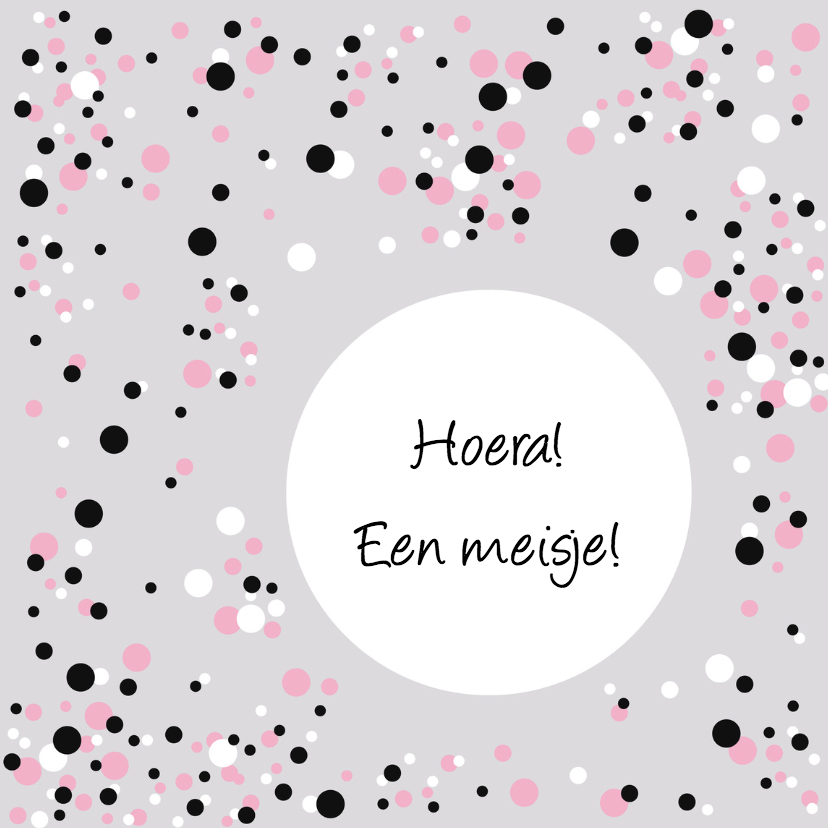 Felicitatie Confetti roze grijs - Felicitatiekaarten Felicitatiekaarten - Felicitatie Confetti roze grijs