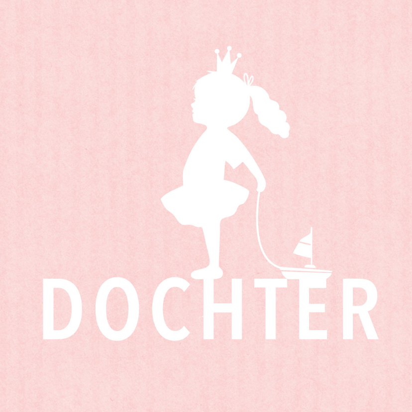 Felicitatie dochter silhouet bootje roze - MW - Felicitatiekaarten Felicitatiekaarten - Felicitatie dochter silhouet bootje roze - MW