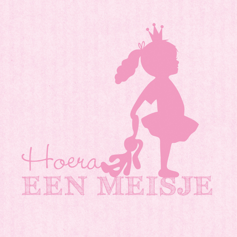 Felicitatie dochter silhouet knuffel roze - MW - Felicitatiekaarten Felicitatiekaarten - Felicitatie dochter silhouet knuffel roze - MW