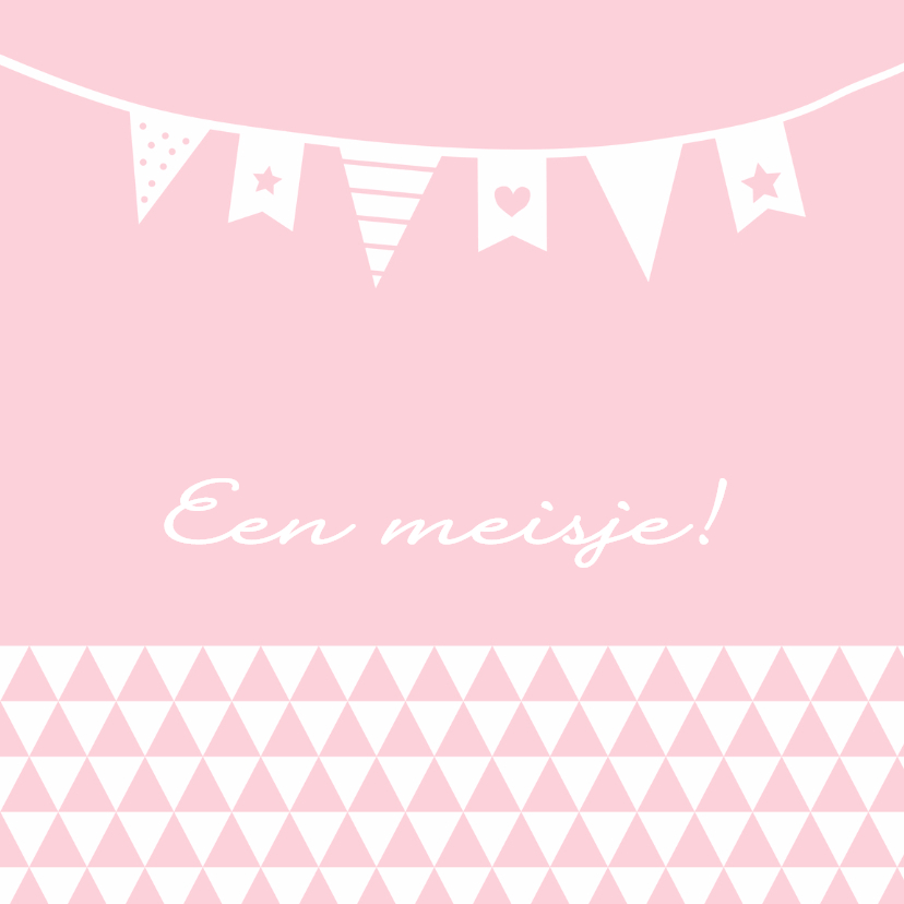 Felicitatie-Driehoek, vlag, roze - Felicitatiekaarten Felicitatiekaarten - Felicitatie-Driehoek, vlag, roze