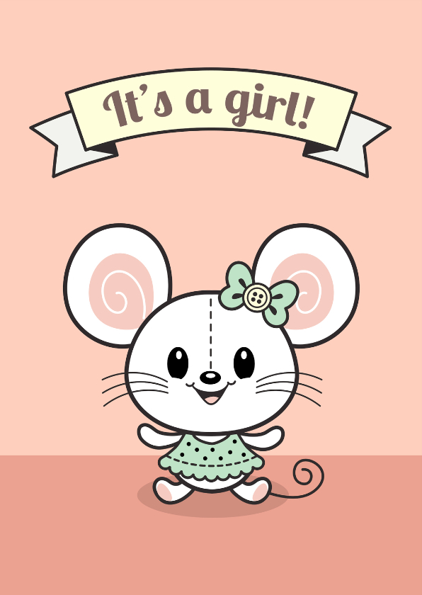felicitatie geboorte It's a girl - TW - Felicitatiekaarten Felicitatiekaarten - felicitatie geboorte It's a girl - TW