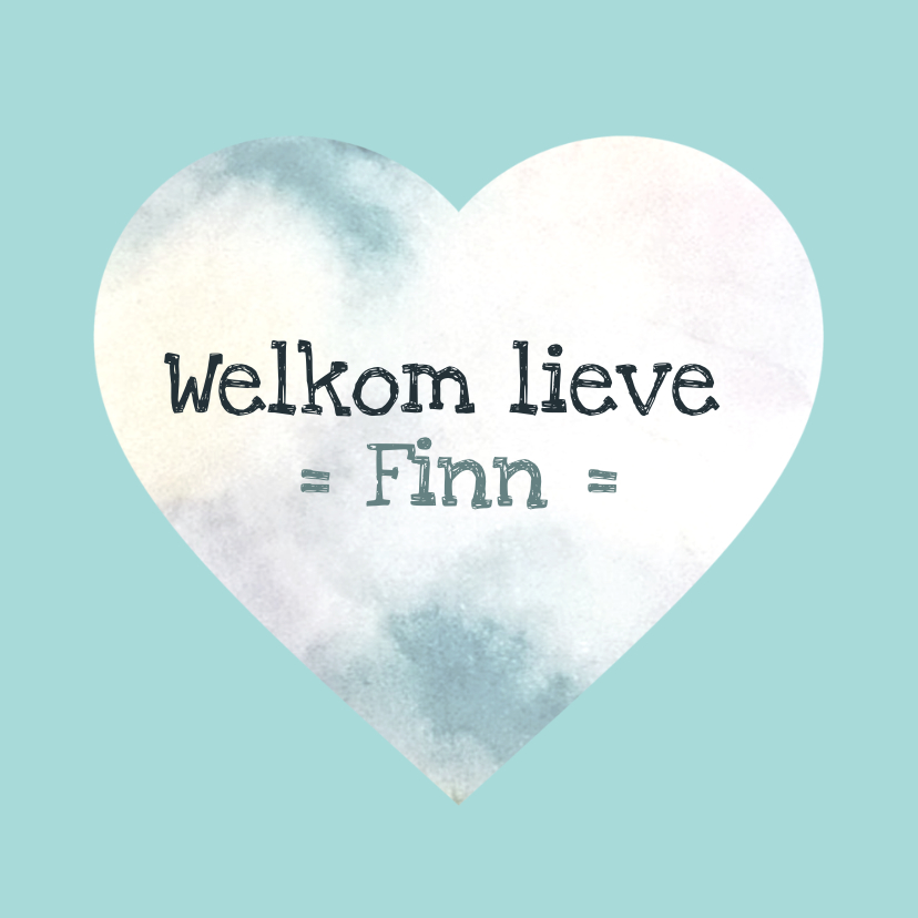Felicitatie geboorte jongen met hartje - Felicitatiekaarten Felicitatiekaarten - Felicitatie geboorte jongen met hartje