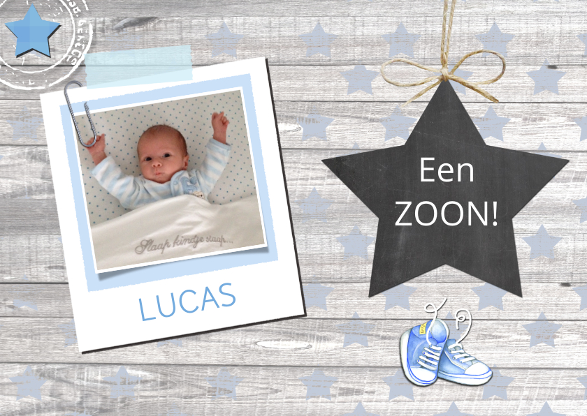 Felicitatie geboorte jongen ster - Felicitatiekaarten Felicitatiekaarten - Felicitatie geboorte jongen ster