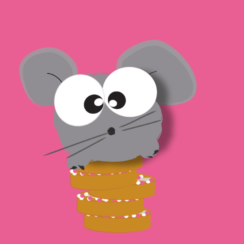 Felicitatie geboorte meisje - beschuit met muis - mocards - Felicitatiekaarten Felicitatiekaarten - Felicitatie geboorte meisje - beschuit met muis - mocards