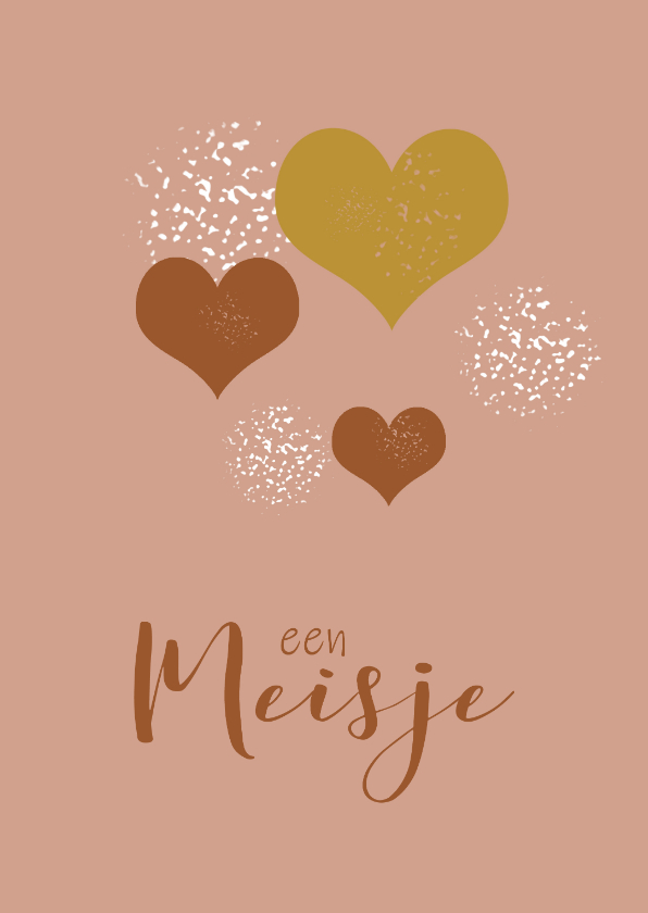 Felicitatie geboorte meisje stippen en hartjes - Felicitatiekaarten Felicitatiekaarten - Felicitatie geboorte meisje stippen en hartjes