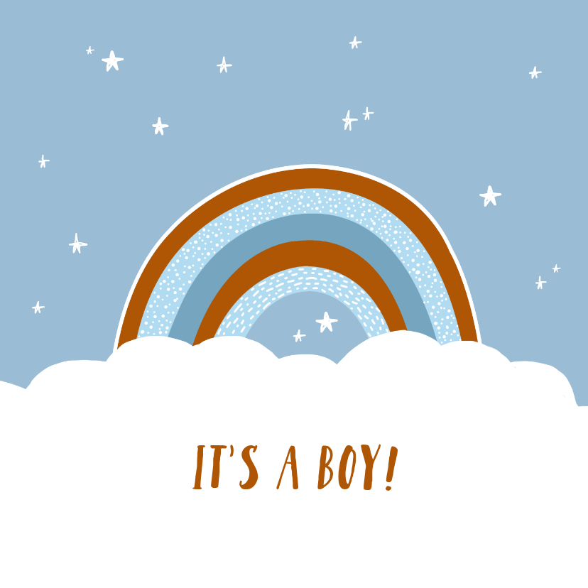 Felicitatiekaarten - Felicitatie geboorte regenboog jongen