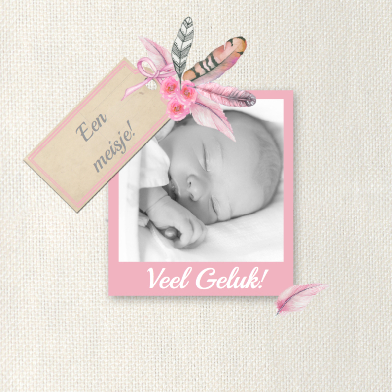 Felicitatie geboorte veertjes - Felicitatiekaarten Felicitatiekaarten - Felicitatie geboorte veertjes