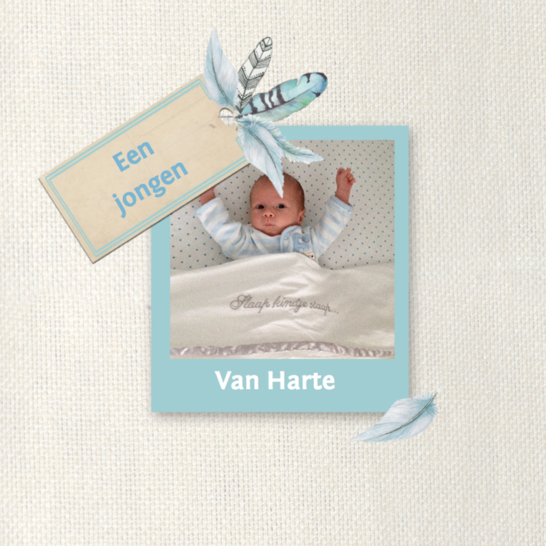 Felicitatiekaarten - Felicitatie geboorte veren zoon