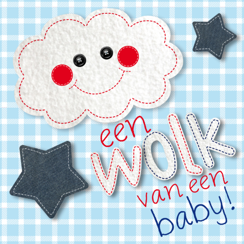 Felicitatie geboorte wolk boy - Felicitatiekaarten Felicitatiekaarten - Felicitatie geboorte wolk boy