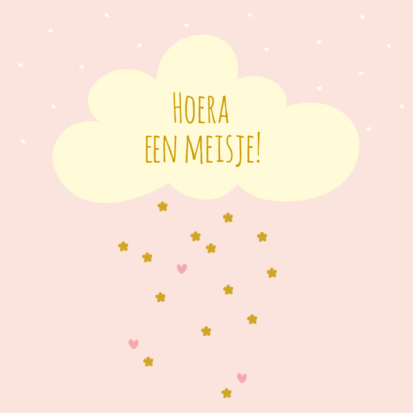 Felicitatie geboorte wolk roze - Felicitatiekaarten Felicitatiekaarten - Felicitatie geboorte wolk roze