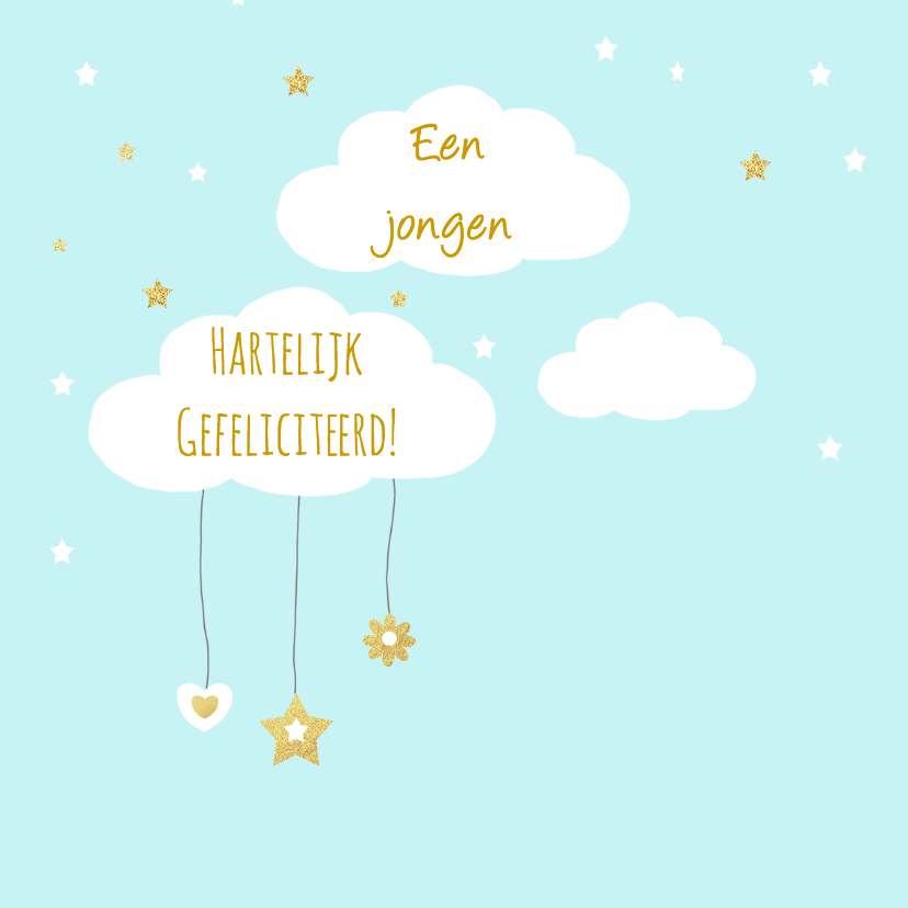 Felicitatie geboorte wolkjes - Felicitatiekaarten Felicitatiekaarten - Felicitatie geboorte wolkjes