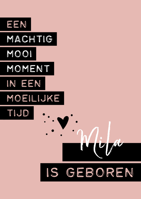 Felicitatie geboren in een historisch moeilijke tijd meisje - Felicitatiekaarten Felicitatiekaarten - Felicitatie geboren in een historisch moeilijke tijd meisje