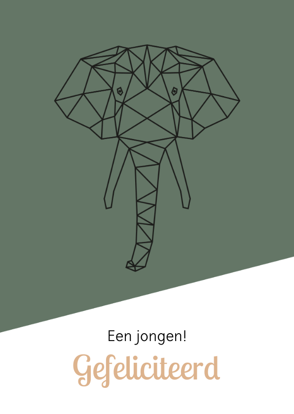 Felicitatiekaarten - Felicitatie - Geometrische olifant