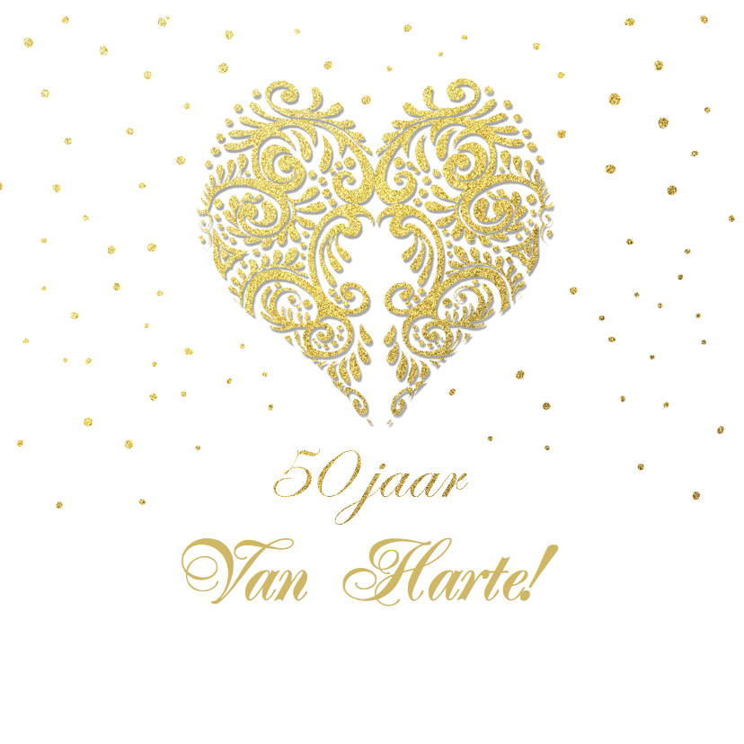 Felicitatie goud hart - Felicitatiekaarten Felicitatiekaarten - Felicitatie goud hart