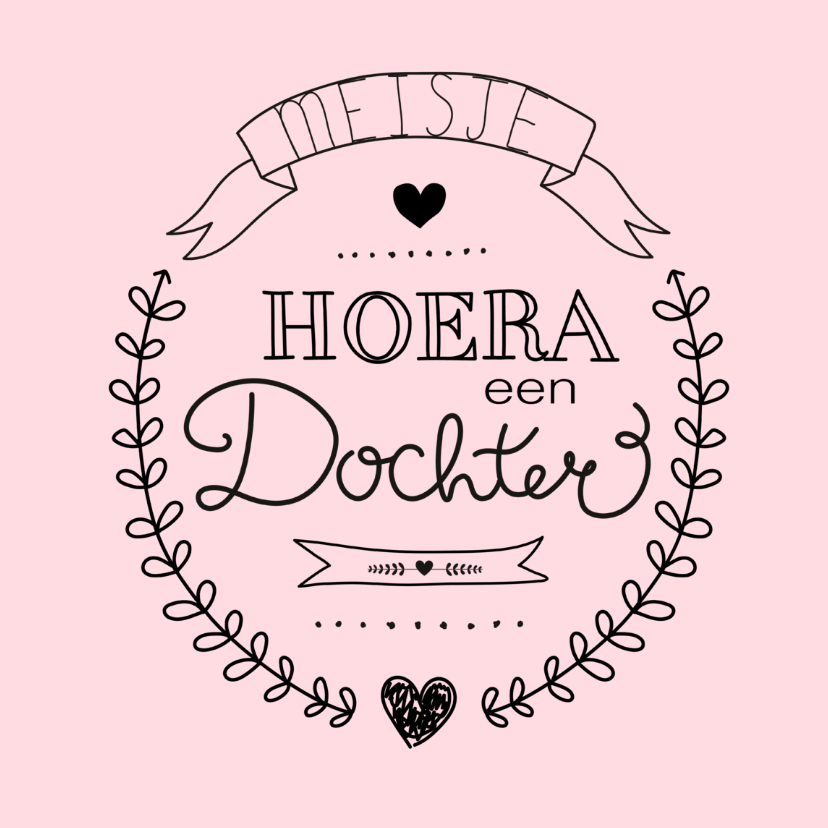 Felicitatie - Handlettering dochter - Felicitatiekaarten Felicitatiekaarten - Felicitatie - Handlettering dochter