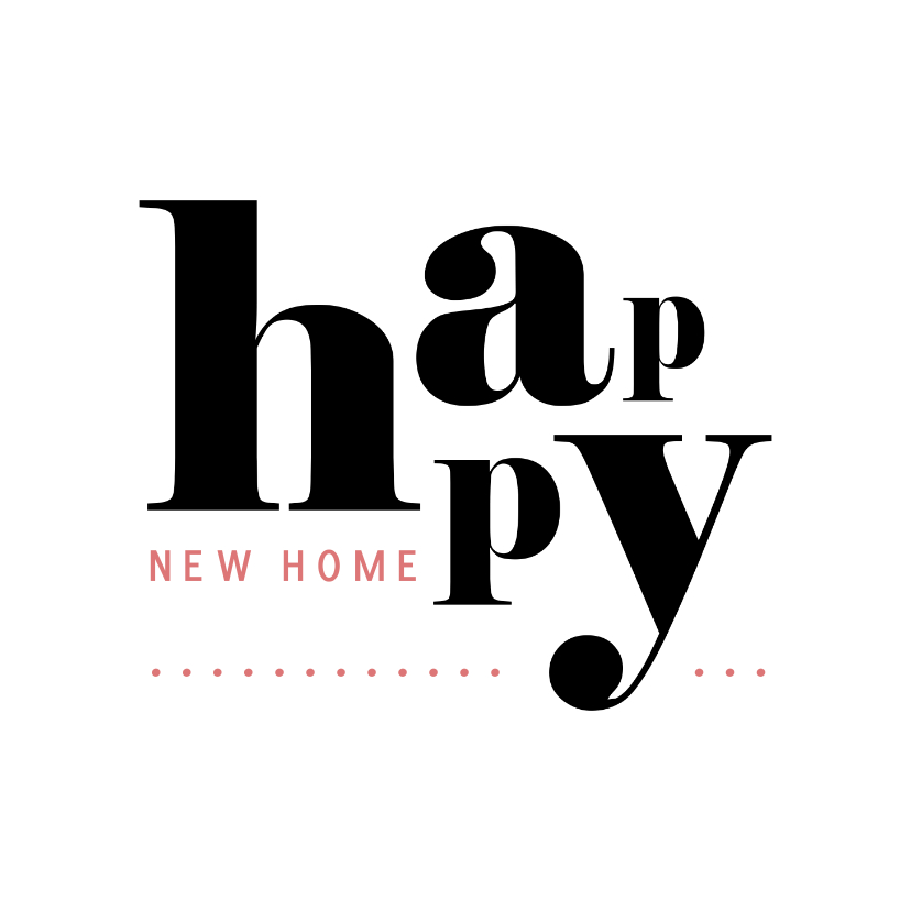 Felicitatiekaarten - Felicitatie happy new home typografisch
