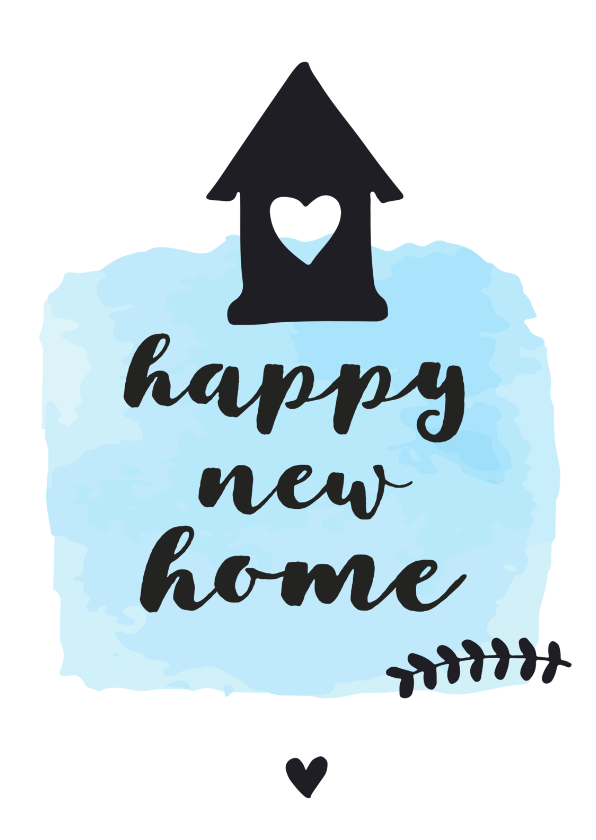 Felicitatiekaarten - Felicitatie Happy new home - zwart wit