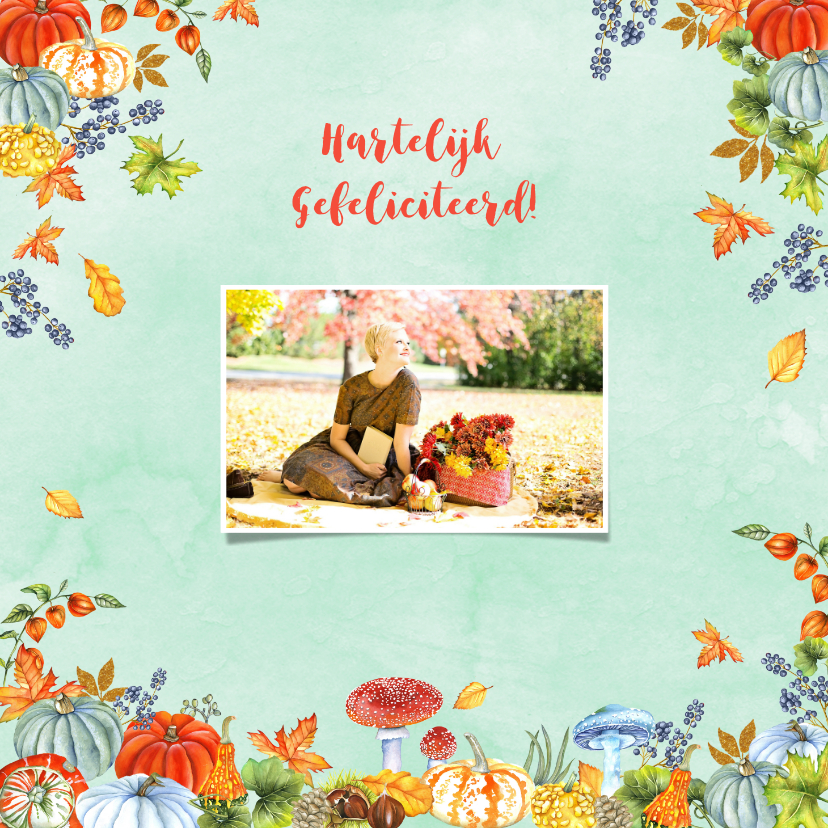Felicitatie herfsttafereel - Felicitatiekaarten Felicitatiekaarten - Felicitatie herfsttafereel