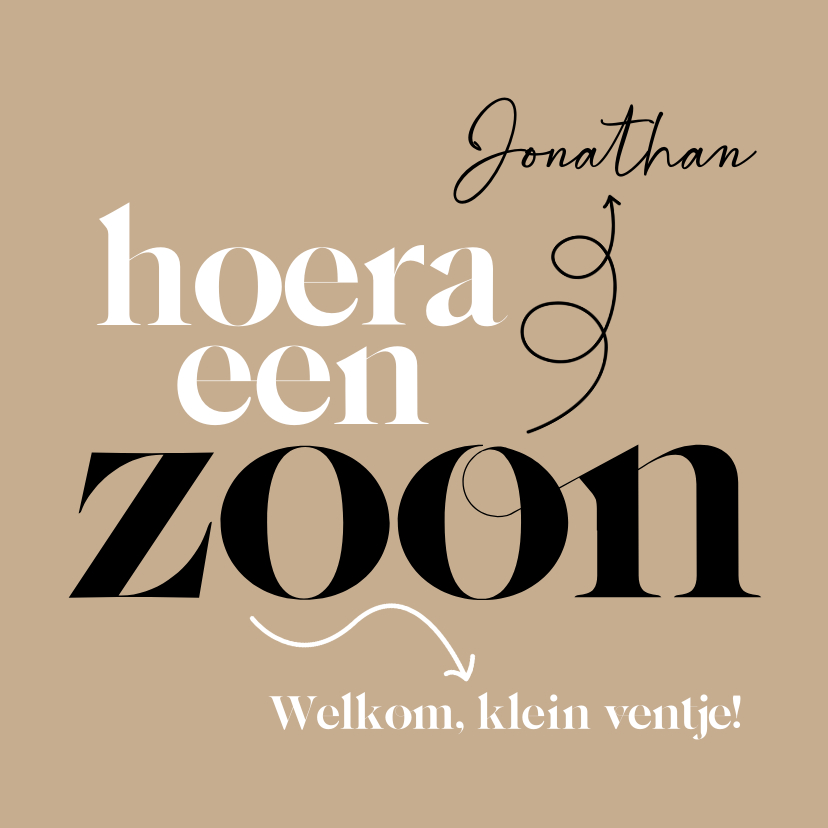 Felicitatiekaarten - Felicitatie Hoera een zoon