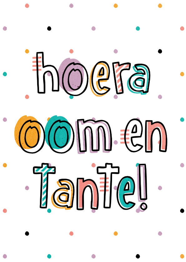 Felicitatiekaarten - Felicitatie hoera oom en tante hip met confetti