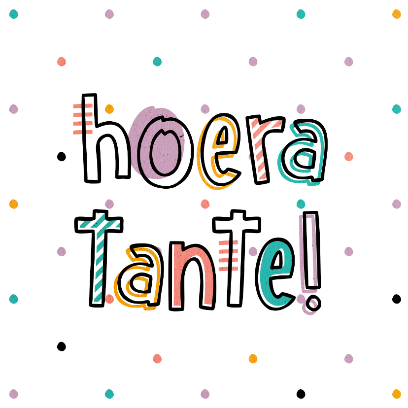 Verwonderlijk Felicitatie hoera tante hip met confetti | Kaartje2go KM-86