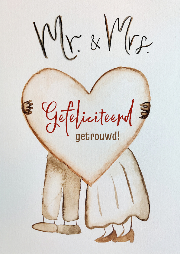 Felicitatie huwelijk echtpaar hart - Felicitatiekaarten Felicitatiekaarten - Felicitatie huwelijk echtpaar hart