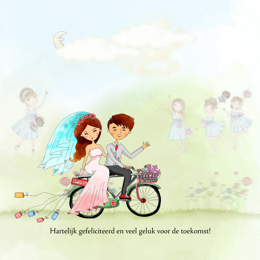 Onwijs Felicitatie huwelijk met fiets | Kaartje2go HZ-69