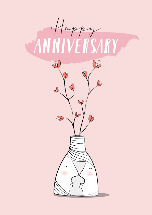 Felicitatie huwelijksjubileum met uniek bloemenvaasje - Felicitatiekaarten Felicitatiekaarten - Felicitatie huwelijksjubileum met uniek bloemenvaasje