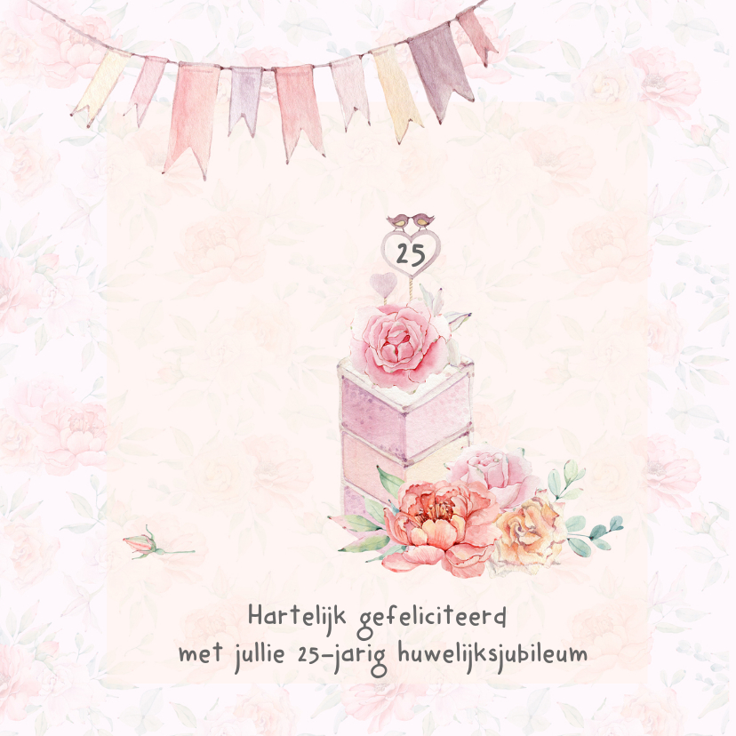 Felicitatie huwelijksjubileum taart - Felicitatiekaarten Felicitatiekaarten - Felicitatie huwelijksjubileum taart
