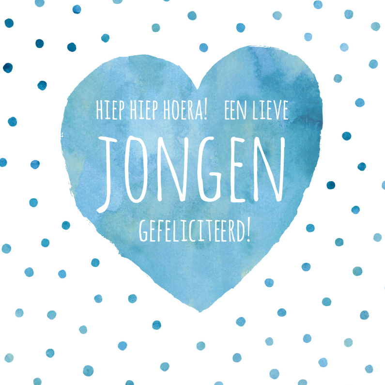 Felicitatiekaarten - Felicitatie jongen blauw hart