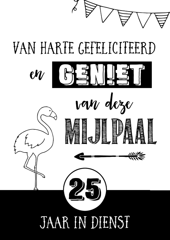 Hedendaags Felicitatie Jubileum 25 jaar in dienst | Kaartje2go EN-56