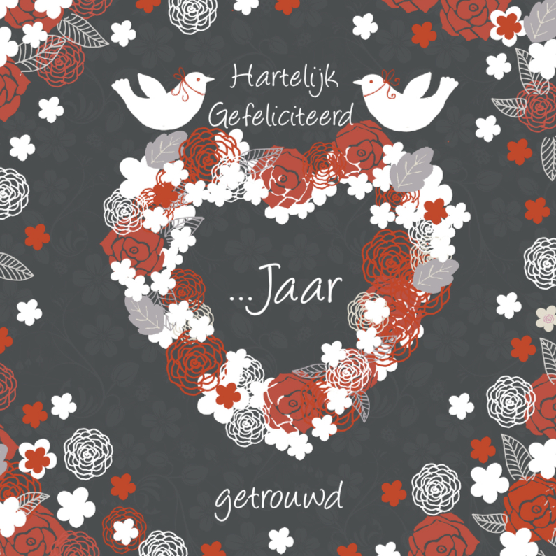 felicitatie jubileum hart en duifjes - Felicitatiekaarten Felicitatiekaarten - felicitatie jubileum hart en duifjes