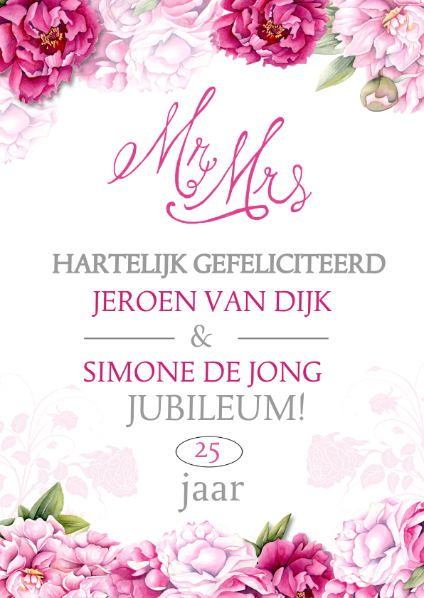 Felicitatie jubileum huwelijk - Felicitatiekaarten Felicitatiekaarten - Felicitatie jubileum huwelijk