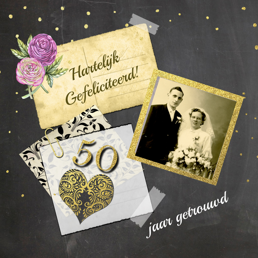 Felicitatie jubileum vijftig - Felicitatiekaarten Felicitatiekaarten - Felicitatie jubileum vijftig