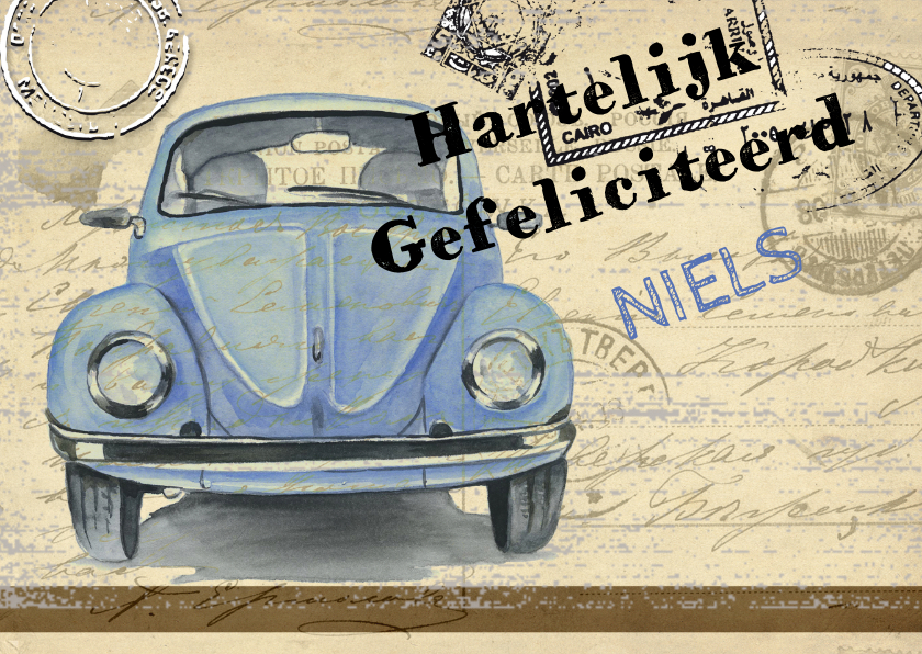 felicitatie kever vintage - Felicitatiekaarten Felicitatiekaarten - felicitatie kever vintage