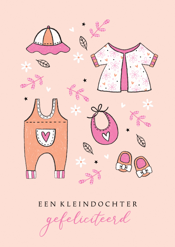 Felicitatiekaarten - Felicitatie kleindochter babykleertjes 2